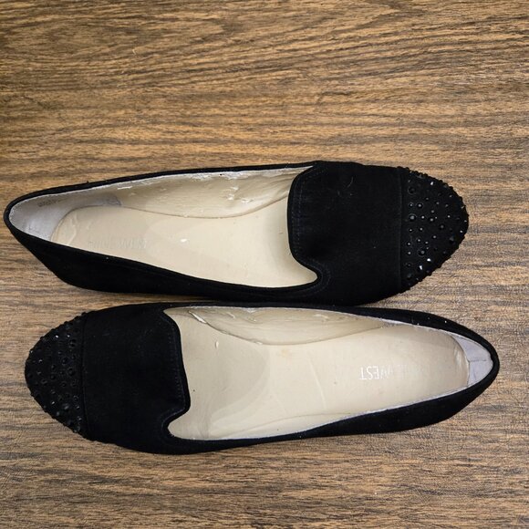NINE WEST Carmina Women's Black Flats/Loafer w/Beaded Cap Toe - Size 8M - Picture 4 of 16